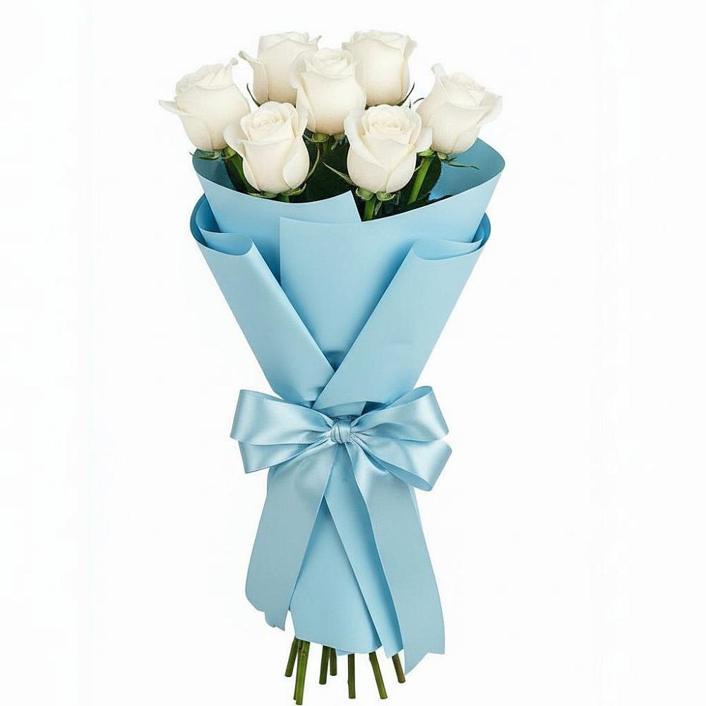 Букет 7 белых роз Проуд в Московском