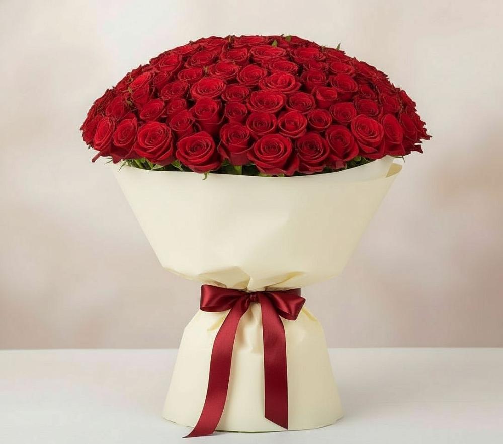Букет 101 Красная роза Милано в Московском