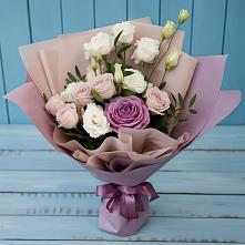 Букет цветов из:  Розы и Лизиантусы #REPLACE_PRED# Московском