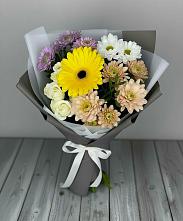 Букет цветов из:  Розы, Герберы и Хризантемы #REPLACE_PRED# Московском
