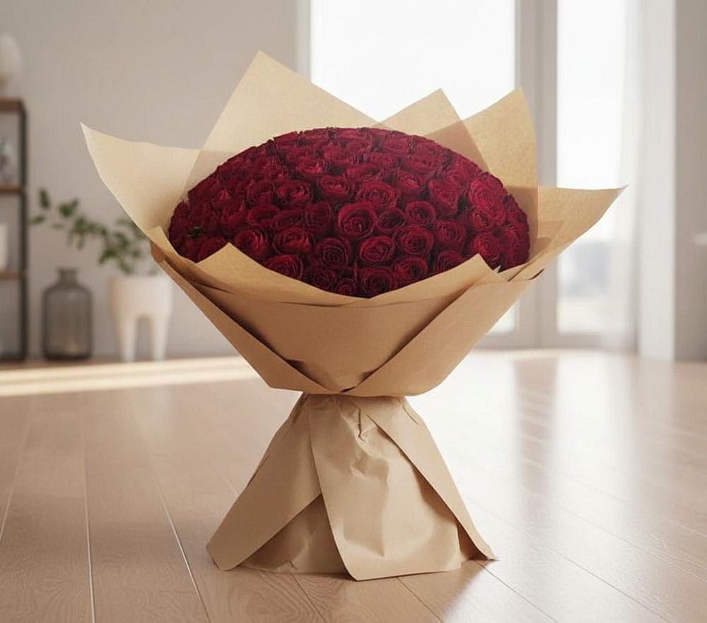 Букет 101 Красная роза в Московском
