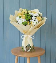 Букет цветов из:  Хризантемы и Розы #REPLACE_PRED# Московском