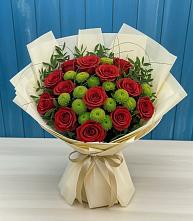 Букет цветов из:  Розы и Хризантемы в Московском