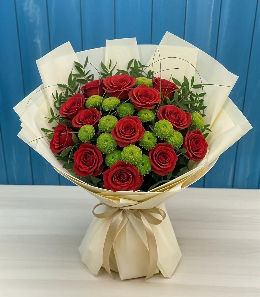 Букет цветов из: Розы и Хризантемы в Московском