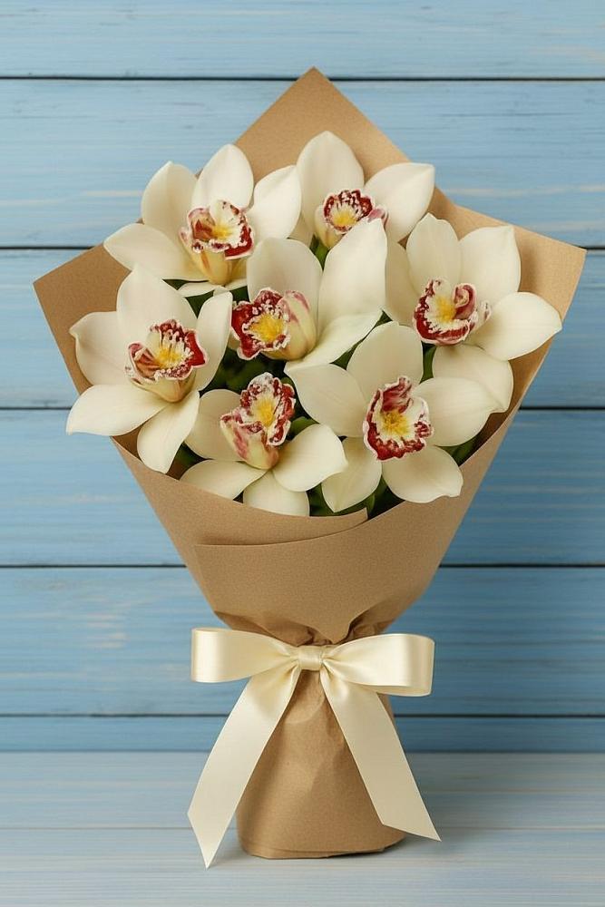 Букет цветов из: Орхидеи и Розы в Московском