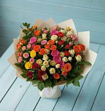 Букет Микс из разноцветных кустовых роз #REPLACE_PRED# Московском